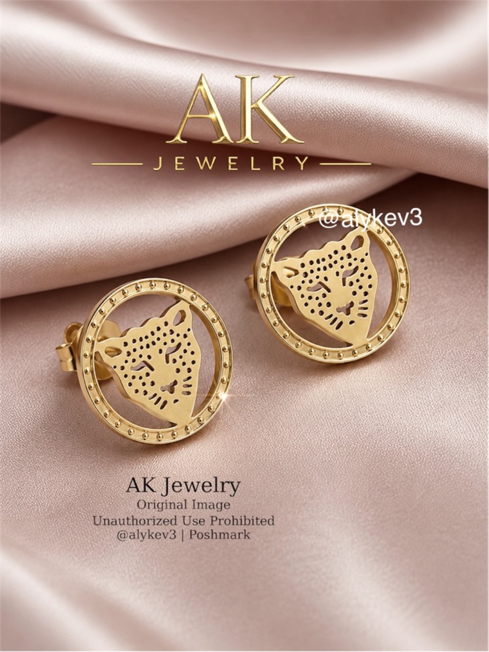 💎LUXURY EARRINGS GOLD Round Panther Lightweight Trending